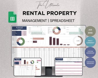 Rental Property Management Google Sheets Airbnb Income and Expense Rental Tracker Bookkeeping Spreadsheet Vacation Rental Airbnb Template