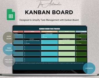 Kanban Board Task Tracker: Project Management Google Sheets (PDF File Downloadable Link Included)