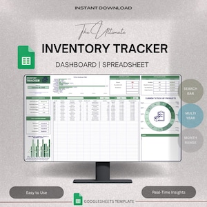 Inventory Tracker Spreadsheet, Google Sheets, 2025 Inventory Template Sheet, Inventory Log List, Inventory Order Management