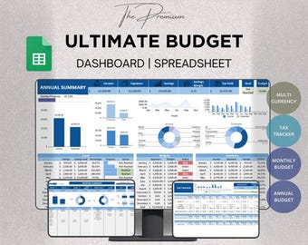 Business Budget Spreadsheet | Financial Template | Sales Tax Tracker | Budget Planner | Income and Expense | Accounting Template