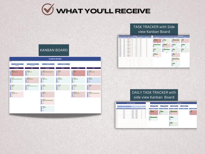 Kanban Board Spreadsheet Task Priority Tracker Employee to Do List ...