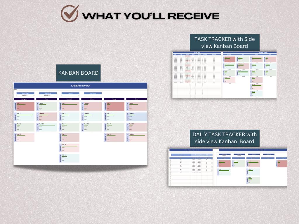 Kanban Board Spreadsheet Task Priority Tracker Employee to Do List ...