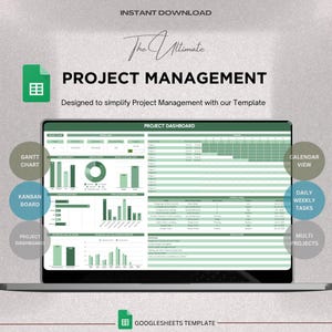 Project Management Dashboard Google sheets | Project Dashboard | Multiple Project status | Gantt Chart | Kanban Board | Calendar View