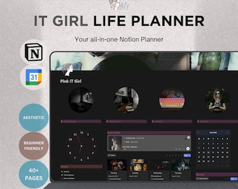 IT Girl All-In-One Life Planner | Ultimate Pink Notion Planner | Notion Dashboard | Aesthetic Notion Template | Digital Planner