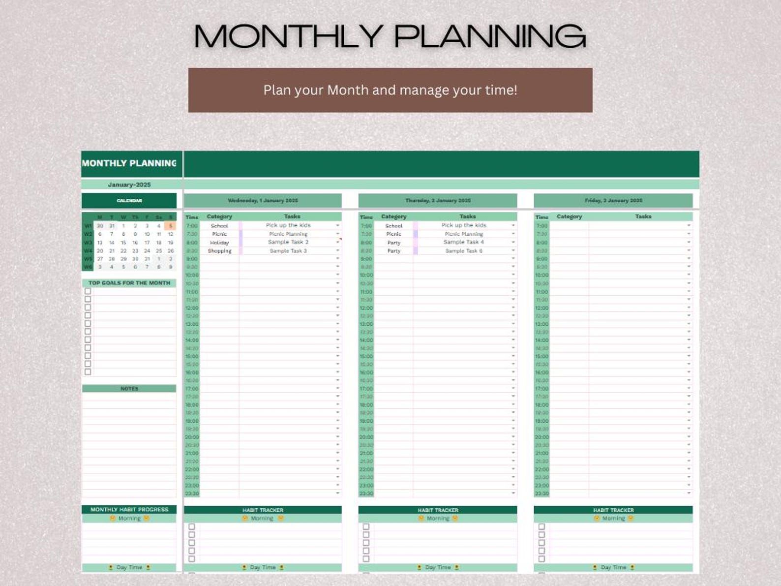 To Do List Task Tracker Template Productivity Planner Spreadsheet Daily ...