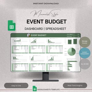 Event Budget Planner Spreadsheet Template  | Instant Download | Google Sheets | Best Event Planner | All in one Planner