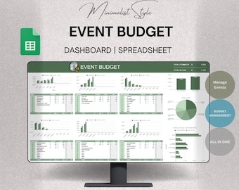 Event Budget Planer Tabelle Vorlage | Sofortdownload | Google Sheets | Bester Ereignisplaner | Alles in einem Planer