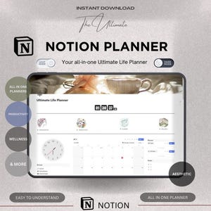 Ultimate Notion Planner Template Notion Life Planner Notion Dashboard Notion Aesthetic Notion All In One Planner 2025 Notion Planner