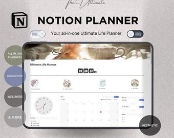 Ultimate Notion Planner Template Notion Life Planner Notion Dashboard Notion Aesthetic Notion All In One Planner 2025 Notion Planner