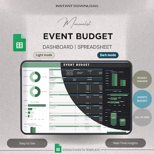 Event Budget Planner Spreadsheet Template | Instant Download | Google Sheets | Best Event Planner | All in one Planner