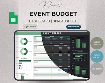 Event Budget Planer Tabelle Vorlage | Sofortdownload | Google Sheets | Bester Ereignisplaner | Alles in einem Planer