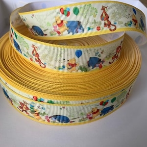 Ruban gros-grain personnage Winnie l'ourson par mètre