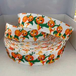 Cinta de grosgrain con personaje de pájaro naranja de Florida cortada a medida