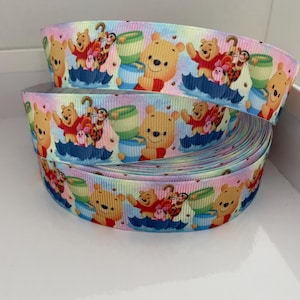 Ruban gros-grain personnage Winnie l'ourson par mètre