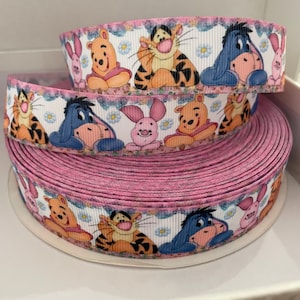 Ruban gros-grain personnage Winnie l'ourson par mètre