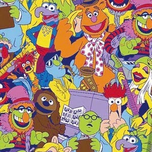 Mupparna Kermit Fröken Piggy Polycottontyg 81380