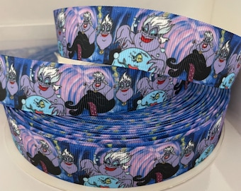 Ursula character grosgrain ribbon by the yard