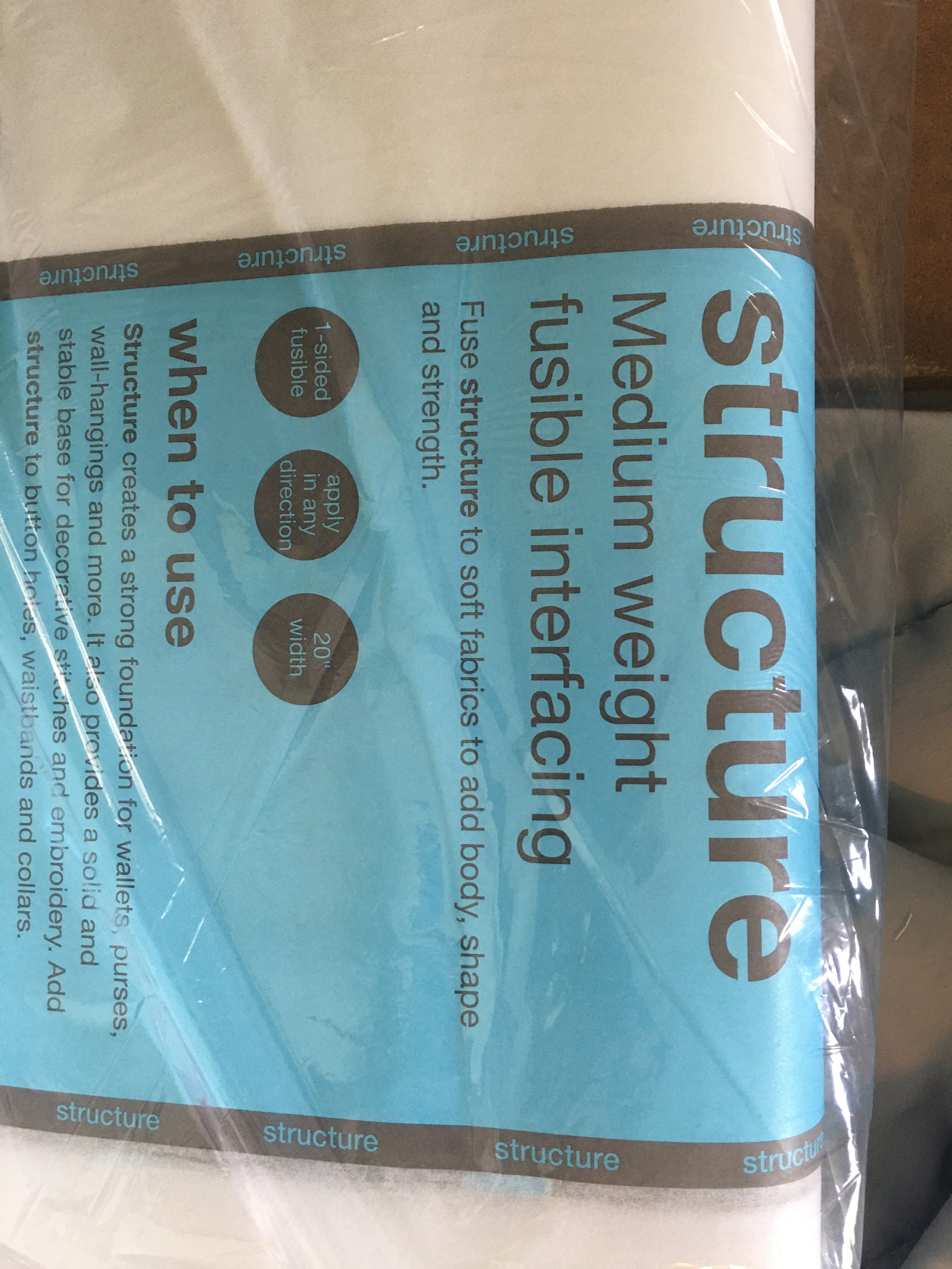 Structure Medium Weight Fusible Interfacing free Gift With Purchase Etsy