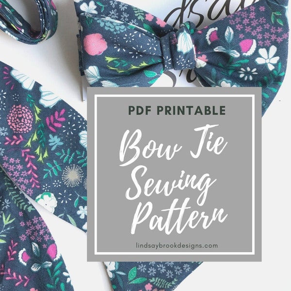 PDF PATTERN - Bow tie sewing pattern - PDF bow tie pattern