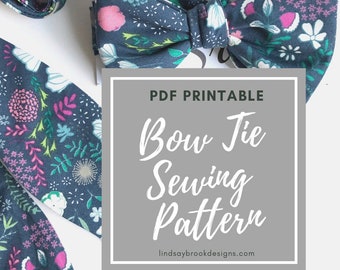 PDF PATTERN - Bow tie sewing pattern - PDF bow tie pattern