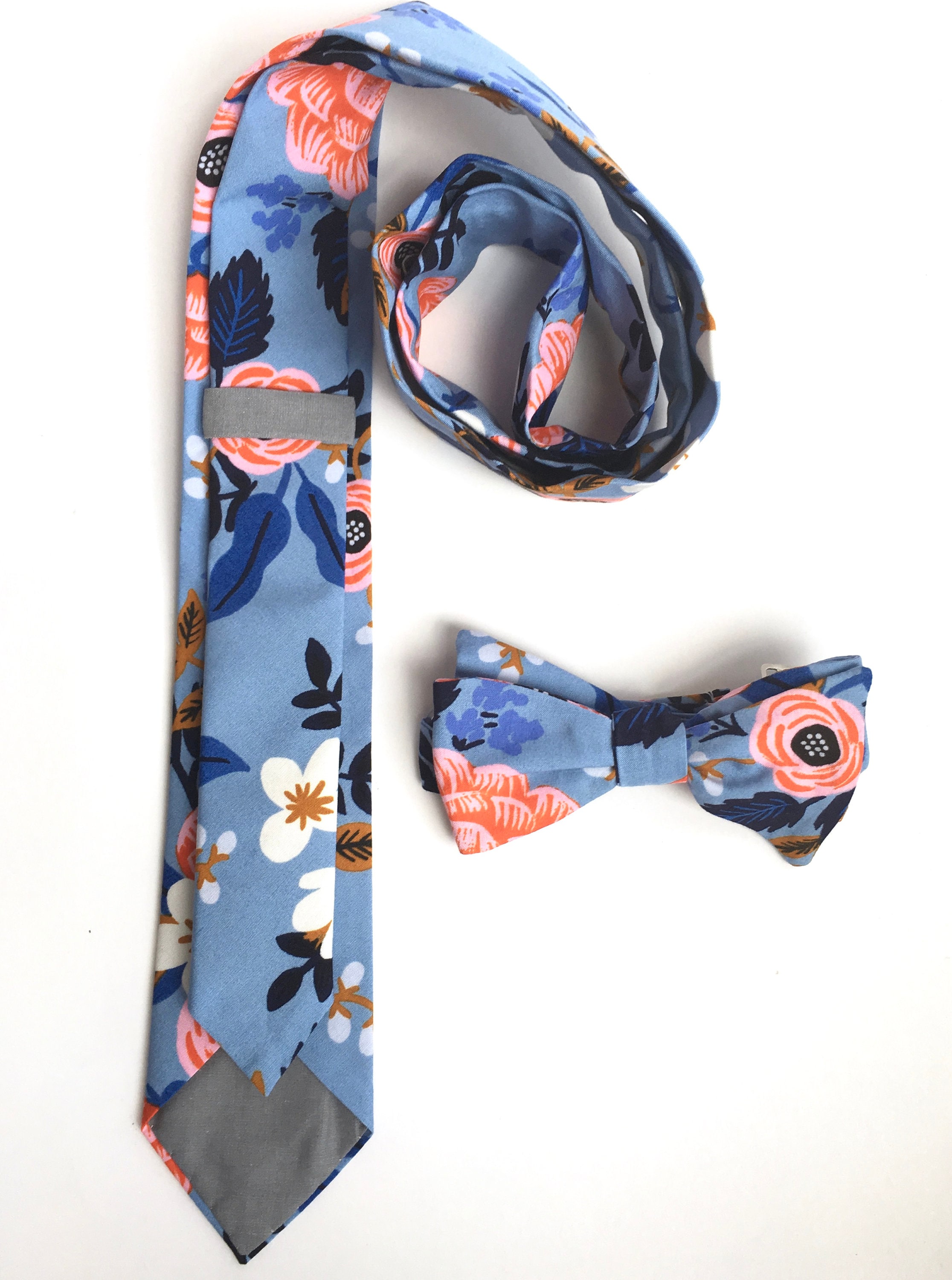 thin floral tie