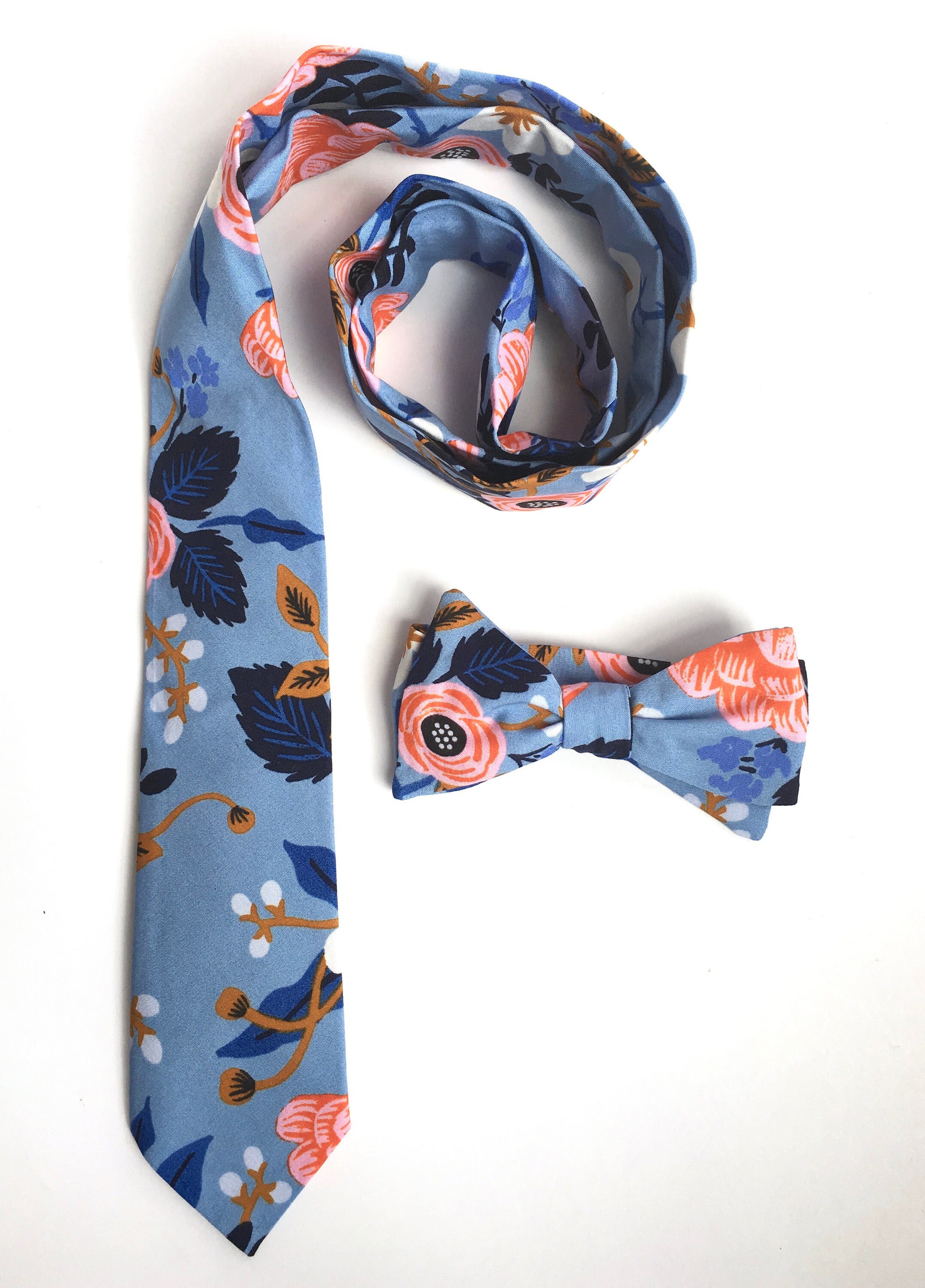thin floral tie