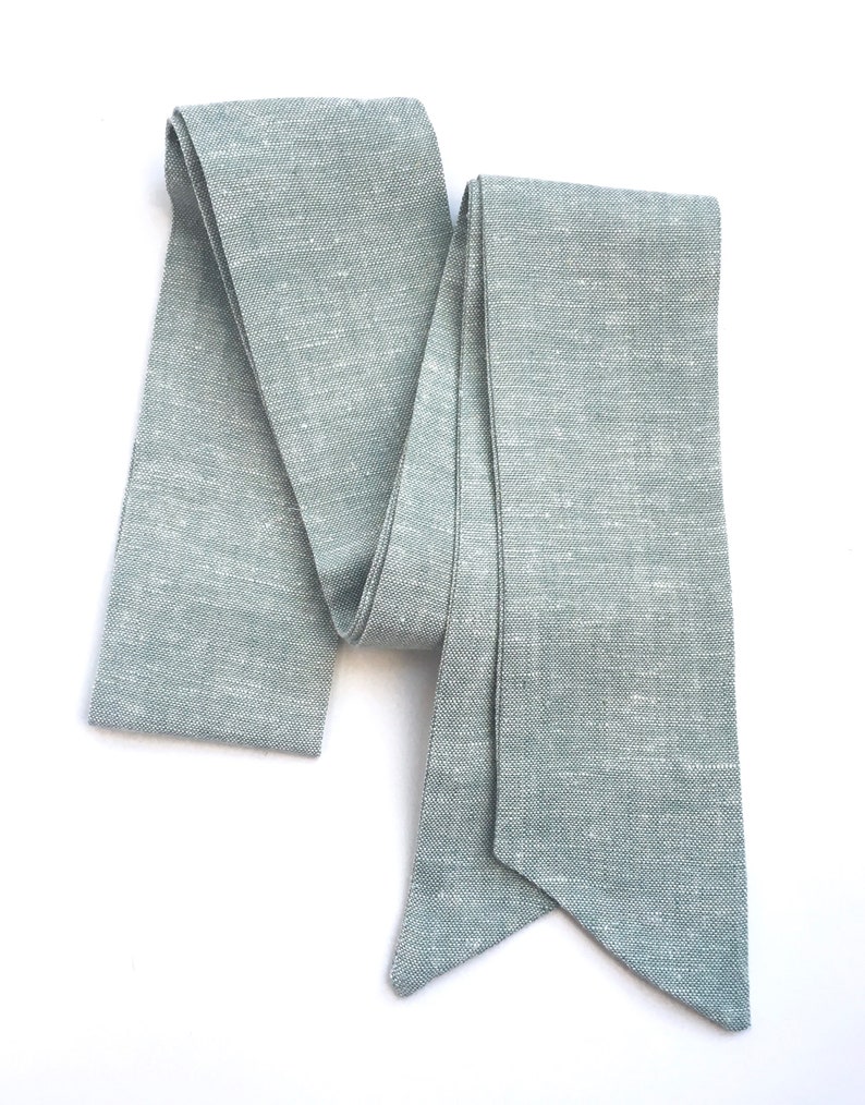 Sage Green hair scarf linen hair scarf linen headband image 6