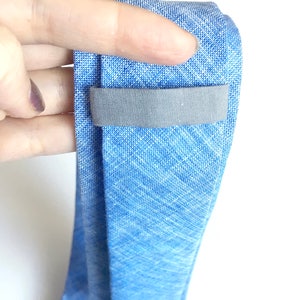 Linen neck tie, Linen tie for men, blue linen tie, skinny ties, blue skinny tie, custom wedding ties, blue neckties, groomsmen gift image 6