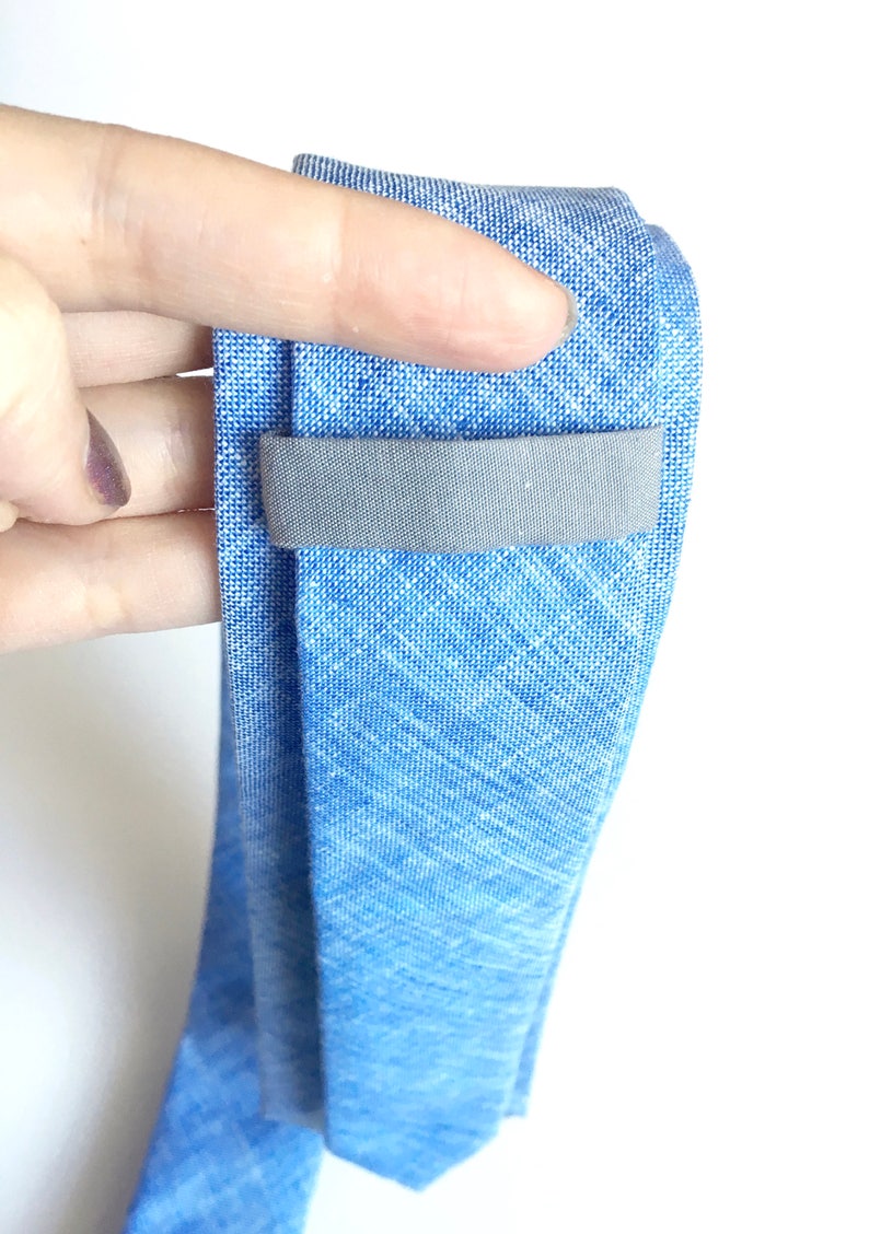 Linen neck tie, Linen tie for men, blue linen tie, skinny ties, blue skinny tie, custom wedding ties, blue neckties, groomsmen gift image 6