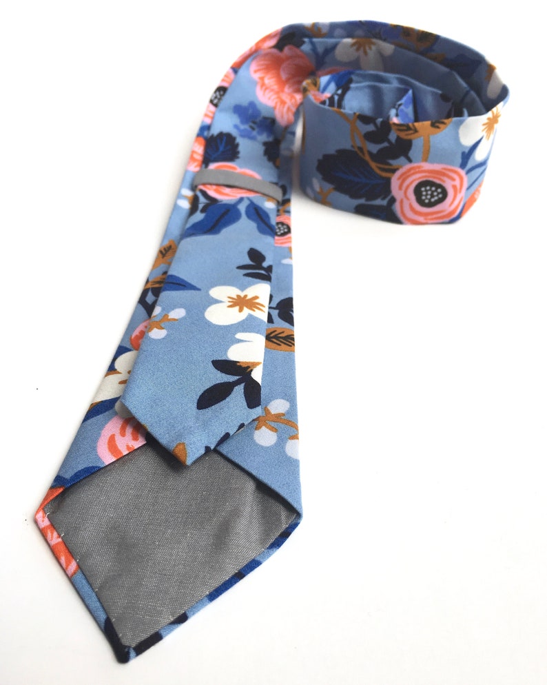 Skinny Floral Tie Long Floral Tie Mens Spring Tie Custom Etsy
