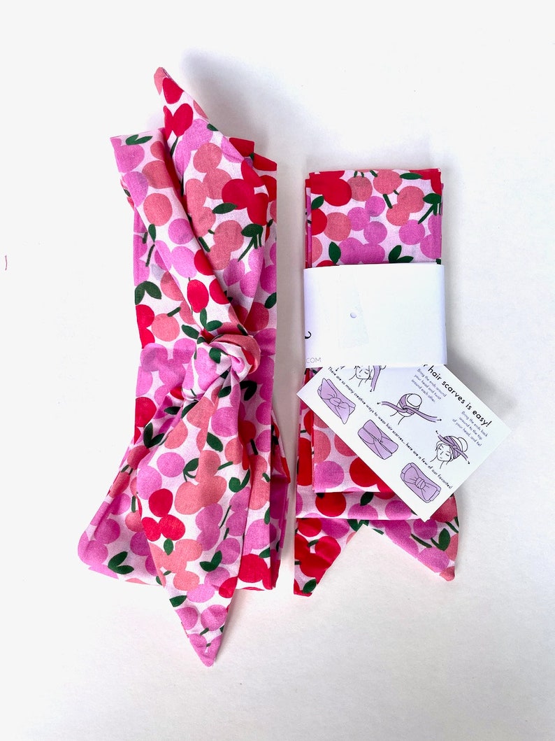 Cherry Hair Scarf Springtime Hairband Fruit Headscarf image 6