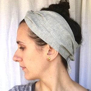 Sage Green hair scarf - linen hair scarf - linen headband
