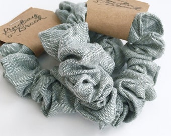 Linen Scrunchie - Sage linen scrunchie - green scrunchie