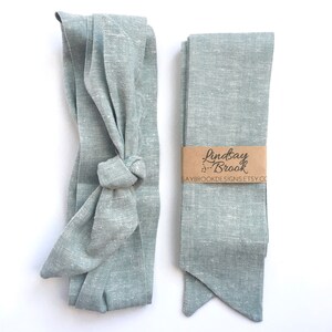 Sage Green hair scarf linen hair scarf linen headband image 4