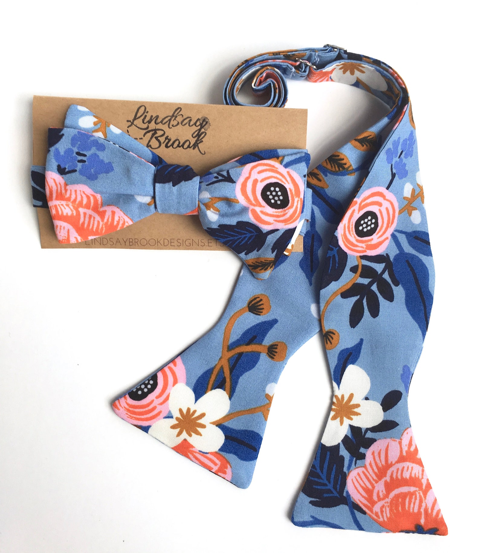 thin floral tie
