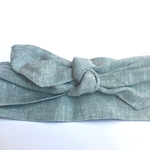 Sage Green hair scarf linen hair scarf linen headband image 3