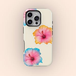 Hibiscus Phone Case Hawaii iPhone Case Tropical Floral Phone Cover Cute Girly iPhone 16 15 14 13 12 11 Pro Max, Samsung S25 S24 S23 Ultra