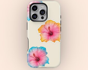 Funda para teléfono con diseño floral de hibisco: Funda tropical hawaiana para iPhone y Samsung