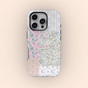 Charmante coque pour iPhone à fleurs roses, dentelle shabby-chic, iPhone 16 15 14 13 12 Pro Max, Samsung Galaxy S25 S24 S23 S22 Ultra, fleurs roses élégantes