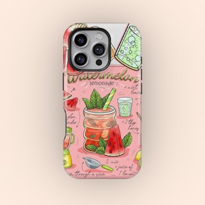 Watermelon Lemonade Recipe Phone Case: Colorful Fruit Design