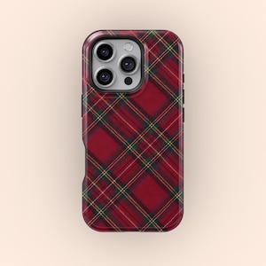 Red Tartan Plaid Classic Winter Checkered Phone Case for iPhone 17