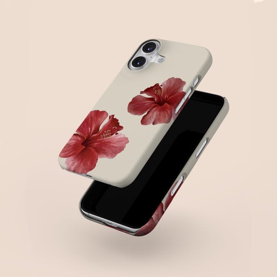 Floral Tropical Hibiscus Phone Case, Summer Hawaiian Girly