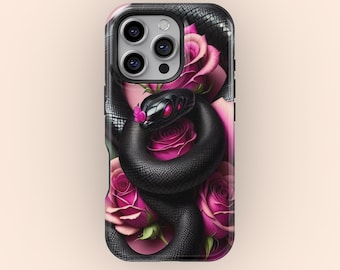 Coque De Téléphone 3D Serpent Noir - Pour IPhone 11 à 16 Pro Max - TPU