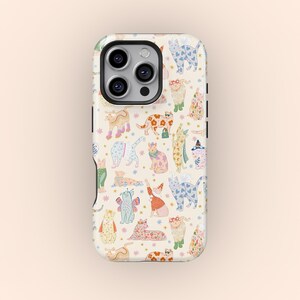 Cute Cat Design Phone Case, Cat Collage Trendy Protective Cover for iPhone 17 16 15 14 13 12 11 Pro Max, Samsung Galaxy S25 S24 S23 Ultra