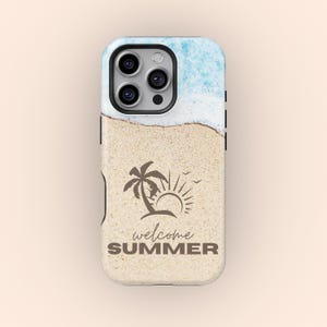 Beachy Tropical Phone Case, Summer Beach Palm Tree Phone Case, iPhone 16 15 14 13 12 11 Pro Max X XS, Samsung Galaxy S25 S24 S23 S22 Ultra