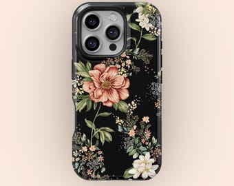 Wildflower Floral Phone Case: Protective Black Bumper