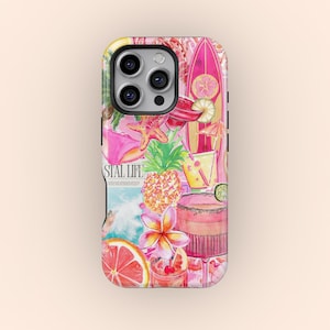 Coquette Beach Palm Tree Phone Case Summer Sea Beach Lovers Cover for iPhone 16 15 14 13 12 11 Pro Max, Samsung Galaxy S25 S24 S23 S22 Ultra