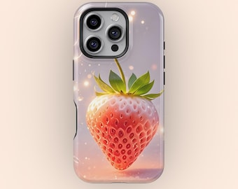 Strawberry Pattern Phone Case: Watercolor Fruit Design