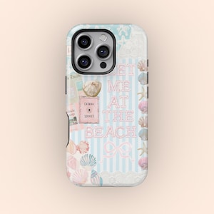 Seashell Pattern Phone Case, Beachy Tropical Phone Case, Vacation Phone Case, iPhone 16 15 14 13 12 11 Pro Max, Samsung Galaxy S25 S24 Ultra