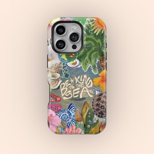 Beach Palm Tree Phone Case Summer Sea Beach Lovers Cover for iPhone 16 15 14 13 12 11 Pro Max Plus, Samsung Galaxy S25 S24 S23 S22 Ultra